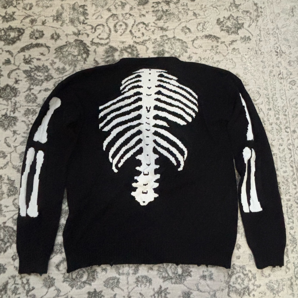 NDG Paris Skeleton Design Black Sweater